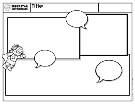 Comic Strip Template - Superstar Worksheets