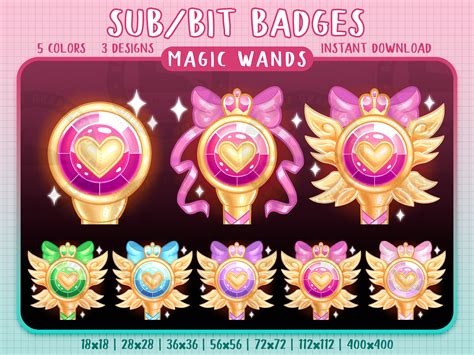 Magical Girl Wands Sub or Bit Badges for Twitch, Discord, Youtube - Etsy