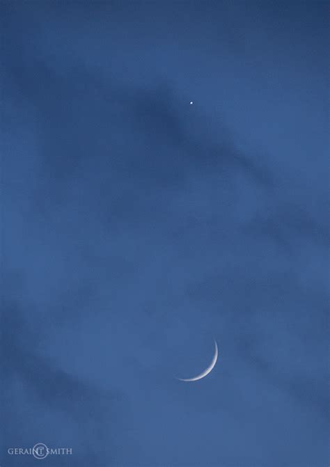 Venus, crescent moon conjunction, during a break in the storm today