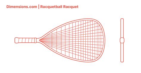 Racquetball Racquet Dimensions & Drawings | Dimensions.com