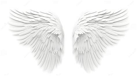 Angel Wings Isolated on White Background Stock Illustration - Illustration of detailed, white ...