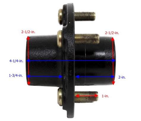 Dexter Trailer Hub Assembly for 2,000-lb Axles - 5 on 4-1/2 - Cast Iron ...