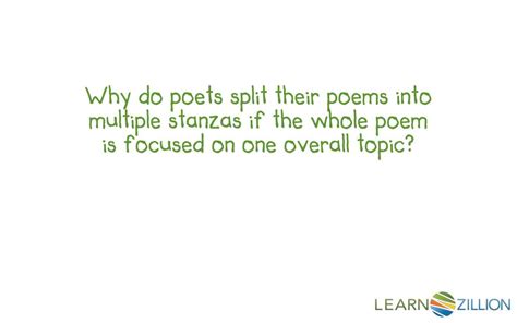 PPT - STANZA: Small section of poem Made of 1+ lines Separated by a ...