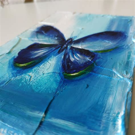 Blue Butterfly Painting Original Acrylic Butterfly Artwork | Etsy