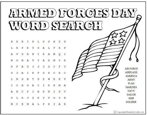 Armed Forces Day Word Search