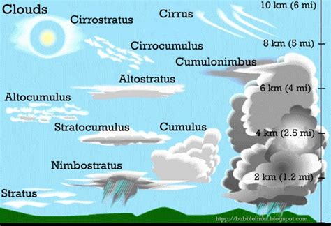 cloud types | Cloud types, Weather science, Clouds