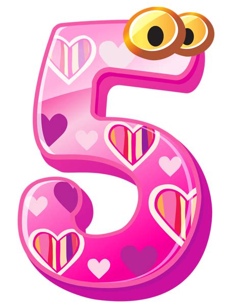 Cute Number Five PNG Clipart Image | Gallery Yopriceville - High-Quality Images and Transparent ...