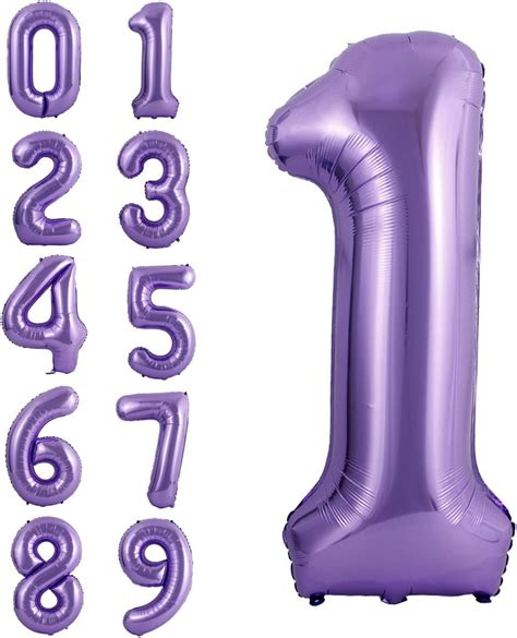 Amazon.com: 40 Inch Large Purple Balloon Number 1 Balloon Helium Foil Mylar Balloons Party ...