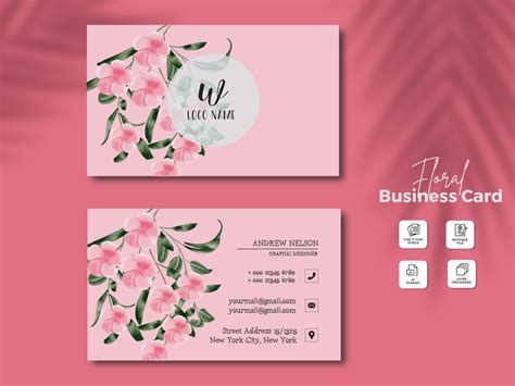 Watercolor Floral Business Card design by Md. Ashraful Islam on Dribbble