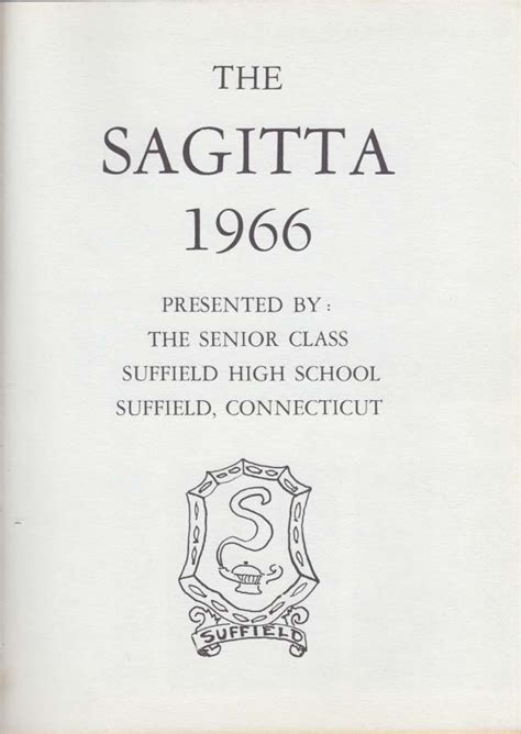 Suffield High School SAGITTA Yearbook 1966 CT