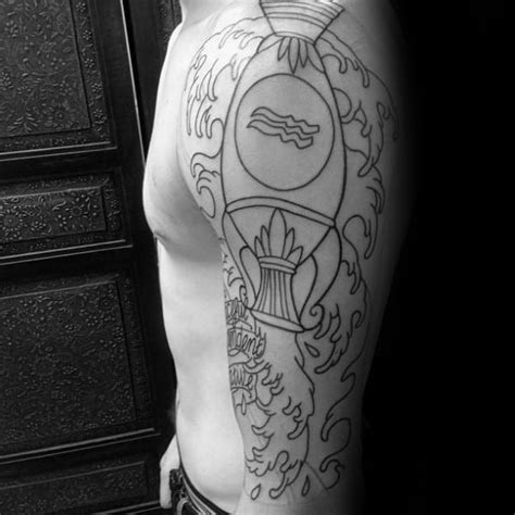 70 Aquarius Tattoos For Men - Astrological Ink Design Ideas