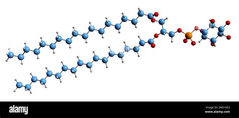 3D image of Phosphatidylinositol skeletal formula - molecular chemical structure of Inositol ...