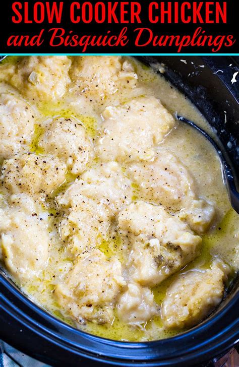 Slow Cooker Chicken and Bisquick Dumplings - Spicy Southern Kitchen