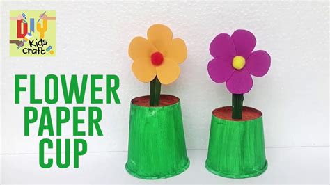 How to Make a Paper Cup Flower Craft | Paper Cup Flower | Flower Pot Diy Kids Craft - YouTube