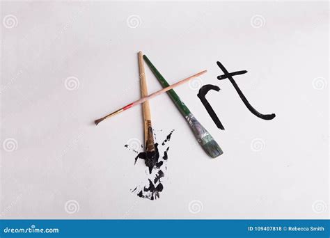 The Word Art Written in Paint Brush and Paint Stock Photo - Image of ...