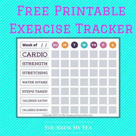 Free Printable Exercise Tracker - You Brew My Tea