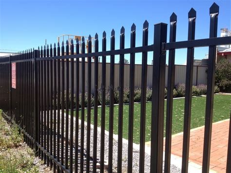 Industrial Steel Fence Panel Powder Coated Black