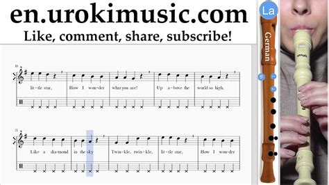 How to Play Recorder (G.) Twinkle Twinkle - Little Star Tabs Part#2 um-b-rn352 - YouTube