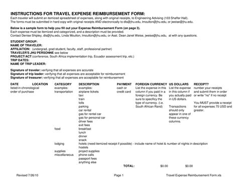 Sample Travel Expense Reimbursement Claim Form | Templates at allbusinesstemplates.com