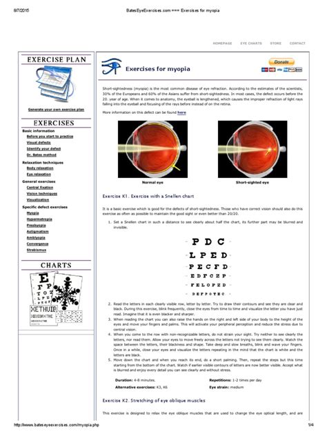 11 Exercises for Myopia | Human Eye | Eye