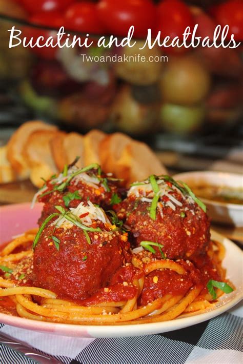 Bucatini and Meatballs - Two & A Knife