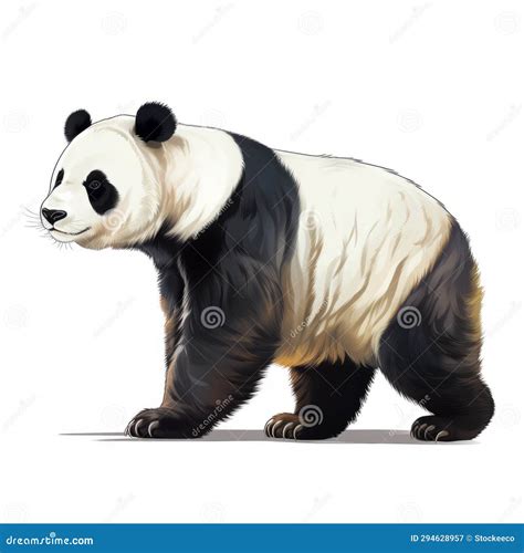 Realistic Panda Bear Drawing with Detailed Character Illustrations ...