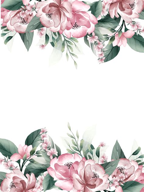 Pink watercolor flower frame 13855137 PNG