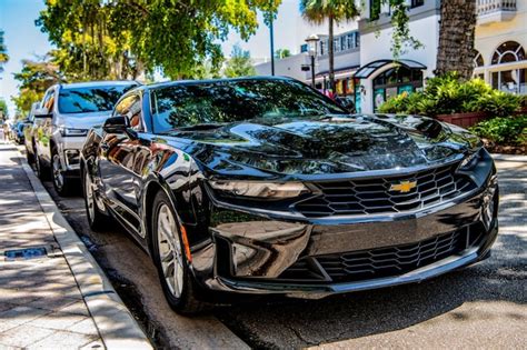 Premium Photo | Miami florida usa march 25 2023 black 2016 chevrolet camaro 1lt chevy car ...