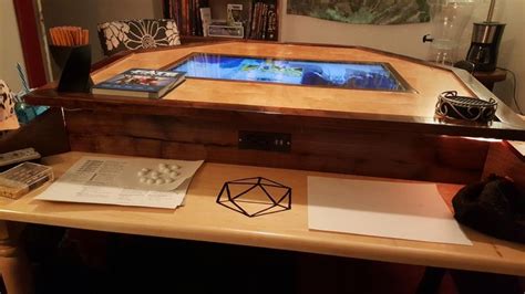 New gaming table I built for my group | Game room tables, Table games, Dnd table