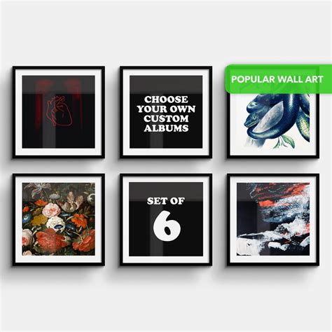 Custom Album Cover Print Set of Six, Choose Your Own Music Album Wall ...