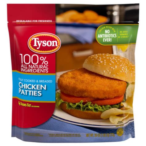 Tyson Chicken Patties, Fully Cooked & Breaded - Brookshire's