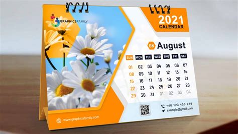 Editable Orange Calendar Design PSD Template – GraphicsFamily