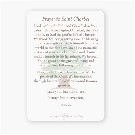 St. Charbel Prayer Card – Novena Cards