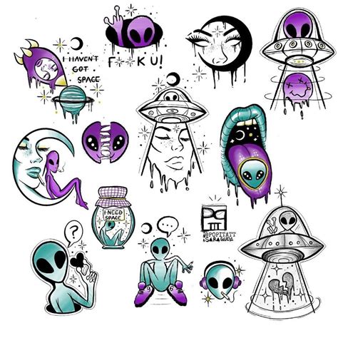 Pin by Caroline Peixer on constelações | Alien tattoo, Tattoo flash art, Trippy drawings