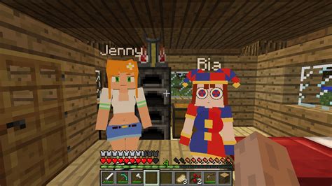 Jenny Mod 2 Custom Skin Pomni and Amber - Minecraft fan Art (45292184 ...