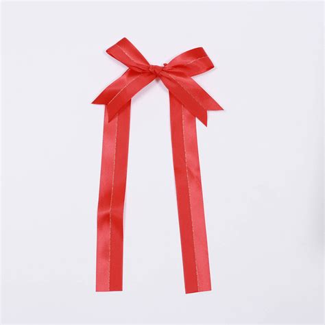 Red Satin Ribbon Bows with Gold Foil for Gifts & Party Decor