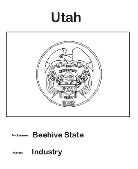 USA-Printables: Utah State Flag - State of Utah Coloring Pages