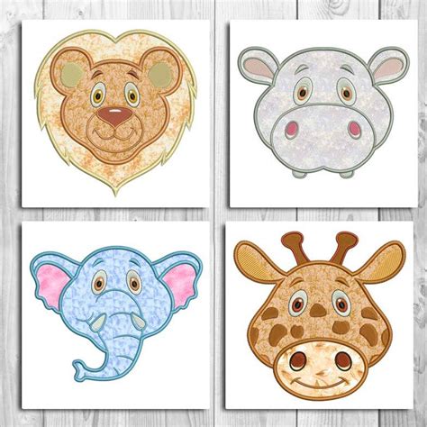 Applique Animal Faces Set - 2 Sizes! - Products - SWAK Embroidery