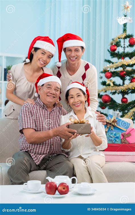 Famiglia di Natale fotografia stock. Immagine di decorazioni - 34845034