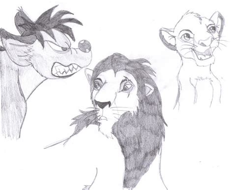 Shenzi, Scar and Simba by dark-stitch on DeviantArt