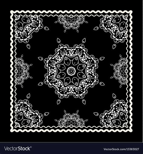 Black bandana print Royalty Free Vector Image - VectorStock