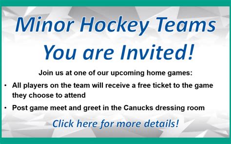 Minor Hockey Teams You Are Invited! | Calgary Canucks - Over 50 Years ...