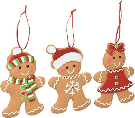 Set of 3 Gingerbread Cookie Christmas Tree Ornaments Adorable Holiday Decor | Christmas ...