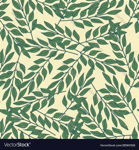 Forest leaves seamless pattern hand drawn leaf Vector Image