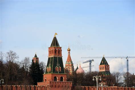 Architecture of Moscow Kremlin. Popular Landmark. Stock Image - Image ...