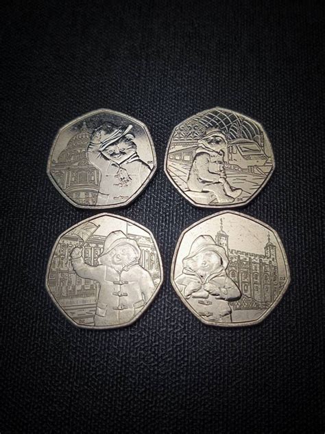 Full Set Cute Paddington Bear 50p Coins From the UK Fifty Pence in ...