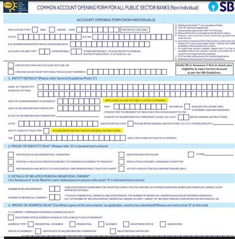 [PDF] SBI Current Account Opening Form PDF - Panot Book