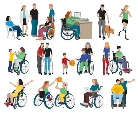 Disabled People Icons Set 483742 Vector Art at Vecteezy