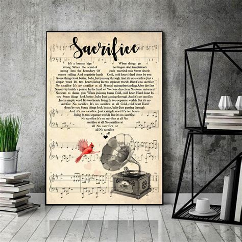 Elton John Sacrifice Lyrics Poster Rock Music Song Poster | Etsy