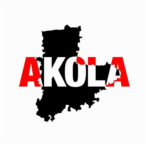 Akola district map typography in black red color. Akola a district of Maharashtra. 28891345 ...